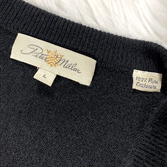 PETER Millar Cashmere Black V-Neck Sweater - Picture 4 of 10